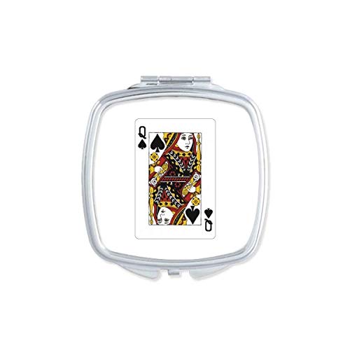 DIYthinker Spade Q Pattern Compact Mirror - Double Sided Glass Makeup Mirror for Travel, Purse & Pocket | Portable Cosmetic Mirror for Touch-ups On-The-Go