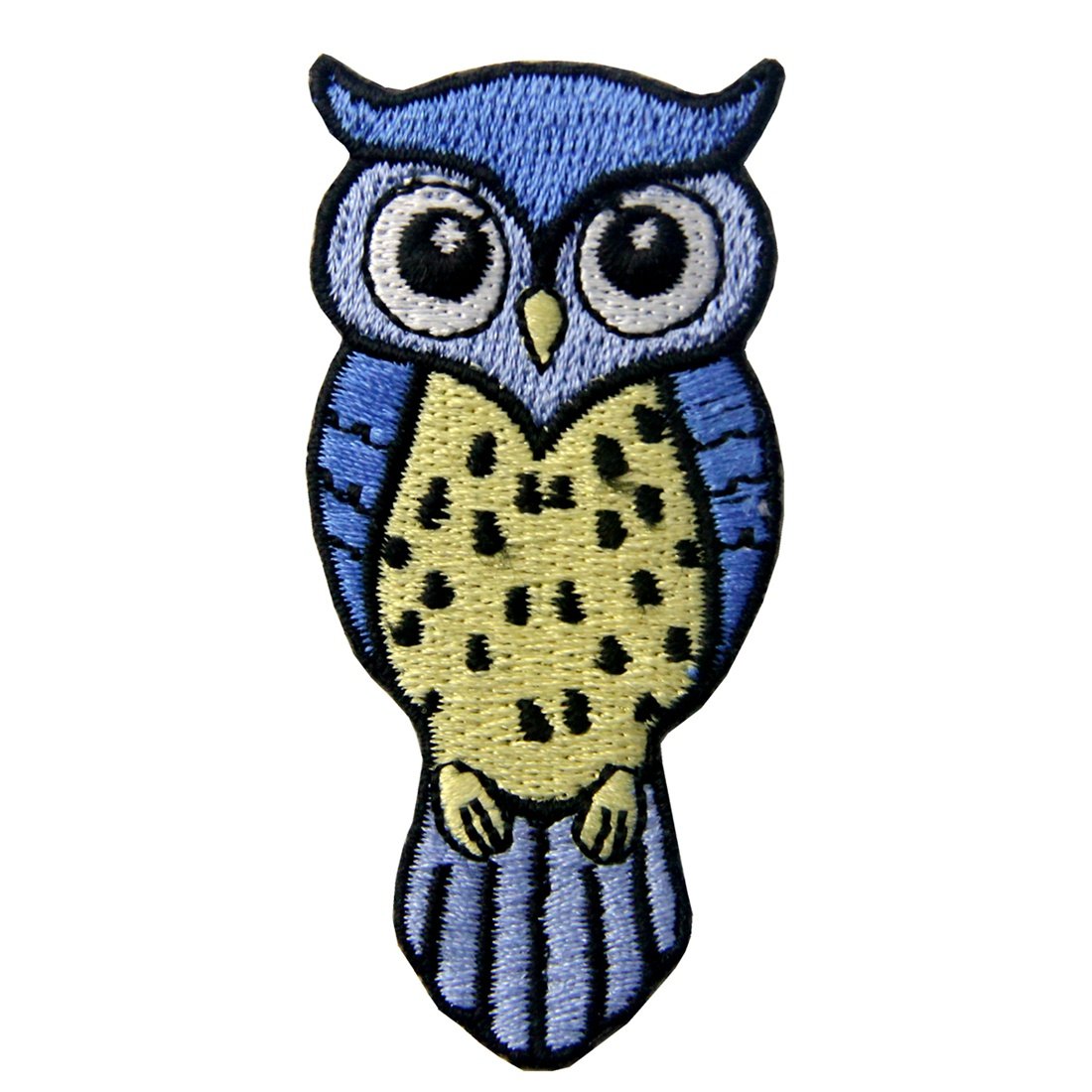 Cute Blue and Yellow Owl Embroidered Iron On Patch - DIY Sew On Applique for Jackets, Bags & Hats | Fun Fashion Accessory for Kids & Adults
