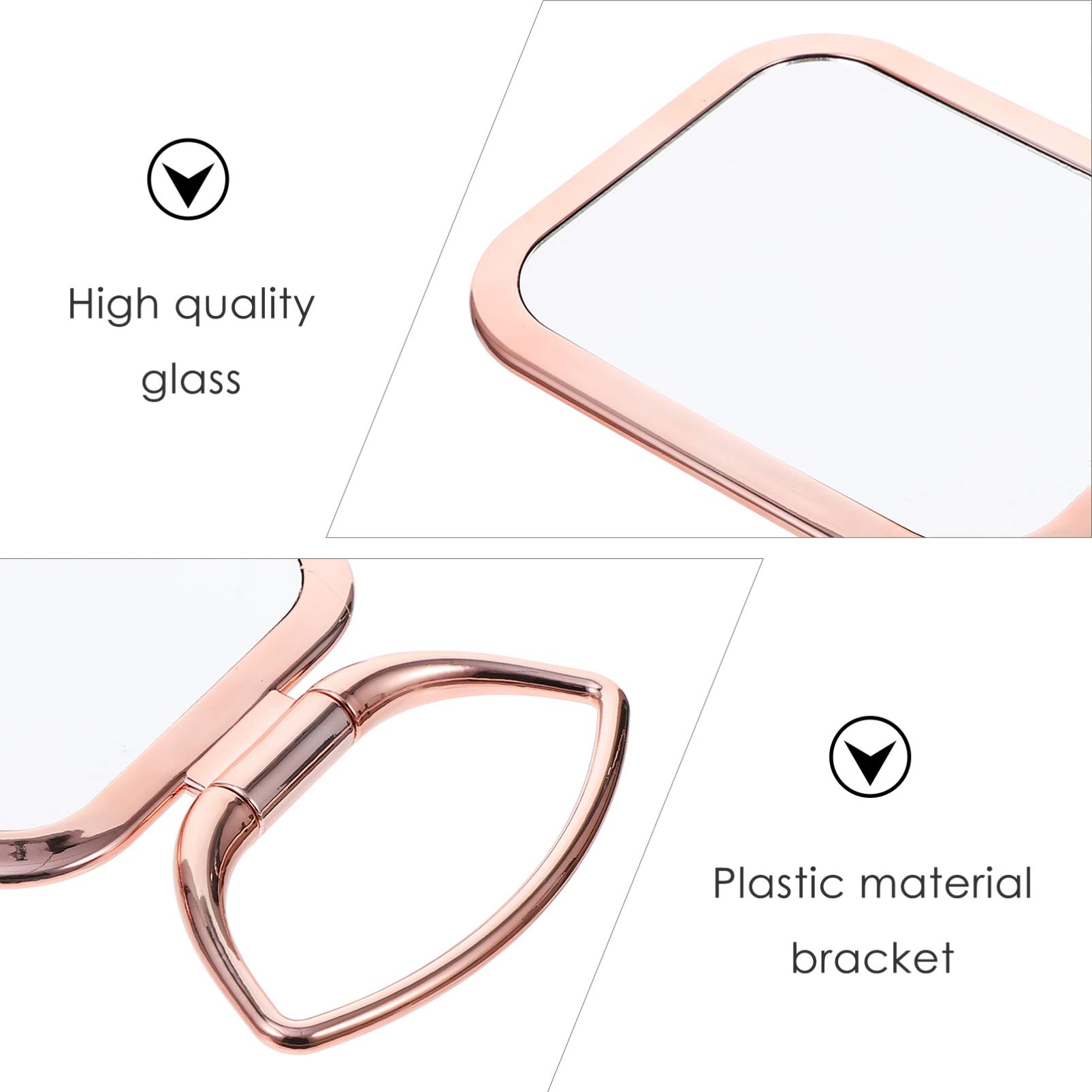 Beaupretty Double Sided Magnifying Makeup Mirror - Rose Gold LED Vanity Mirror with Stand, Foldable Desktop & Handheld Design for Makeup Application, Skincare Routine, and Travel Beauty Essentials