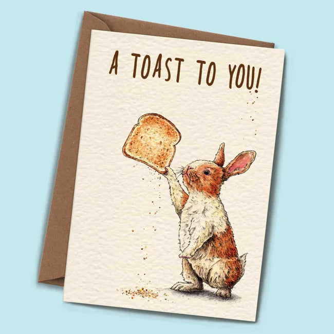 Bewilderbeest Greeting Card - A Toast to You | Perfect for Birthdays, Anniversaries & Celebrations | Thoughtful Gift Idea