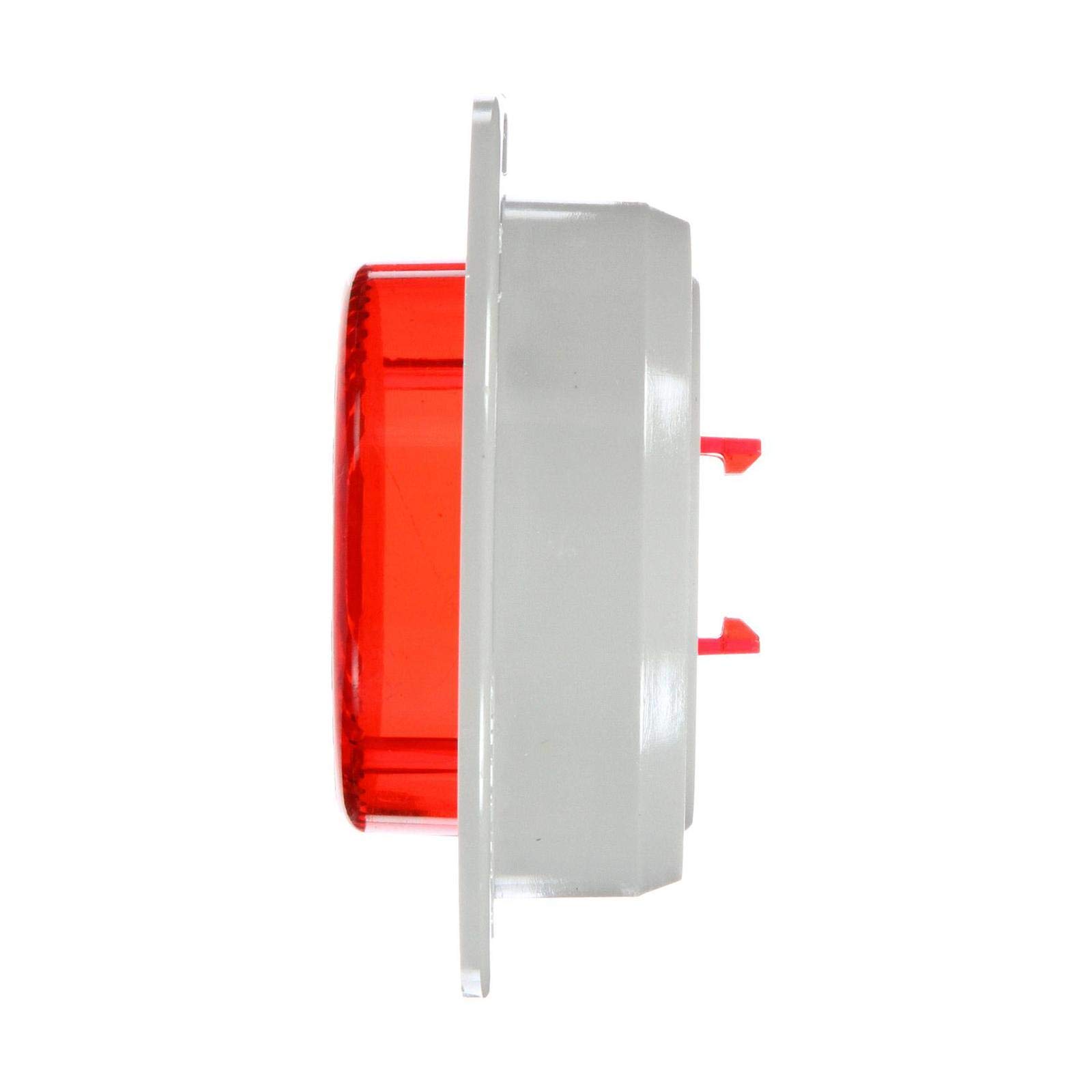 Truck-Lite 30251R Red LED Round Marker Clearance Light - 30 Series, 2 Diode, P3, Gray Polycarbonate Flange Mount, 12V - Perfect for Semi Trucks, Trailers & Heavy-Duty Vehicles