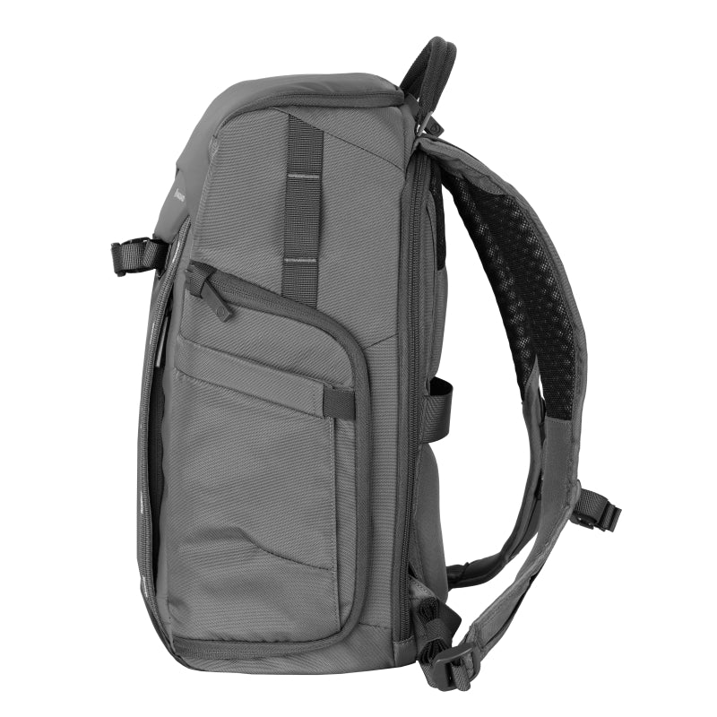 VEO Adaptor R44 Gray Camera Backpack with USB Port & Rear Access - Waterproof DSLR Bag for Photographers, Travel & Outdoor Shooting