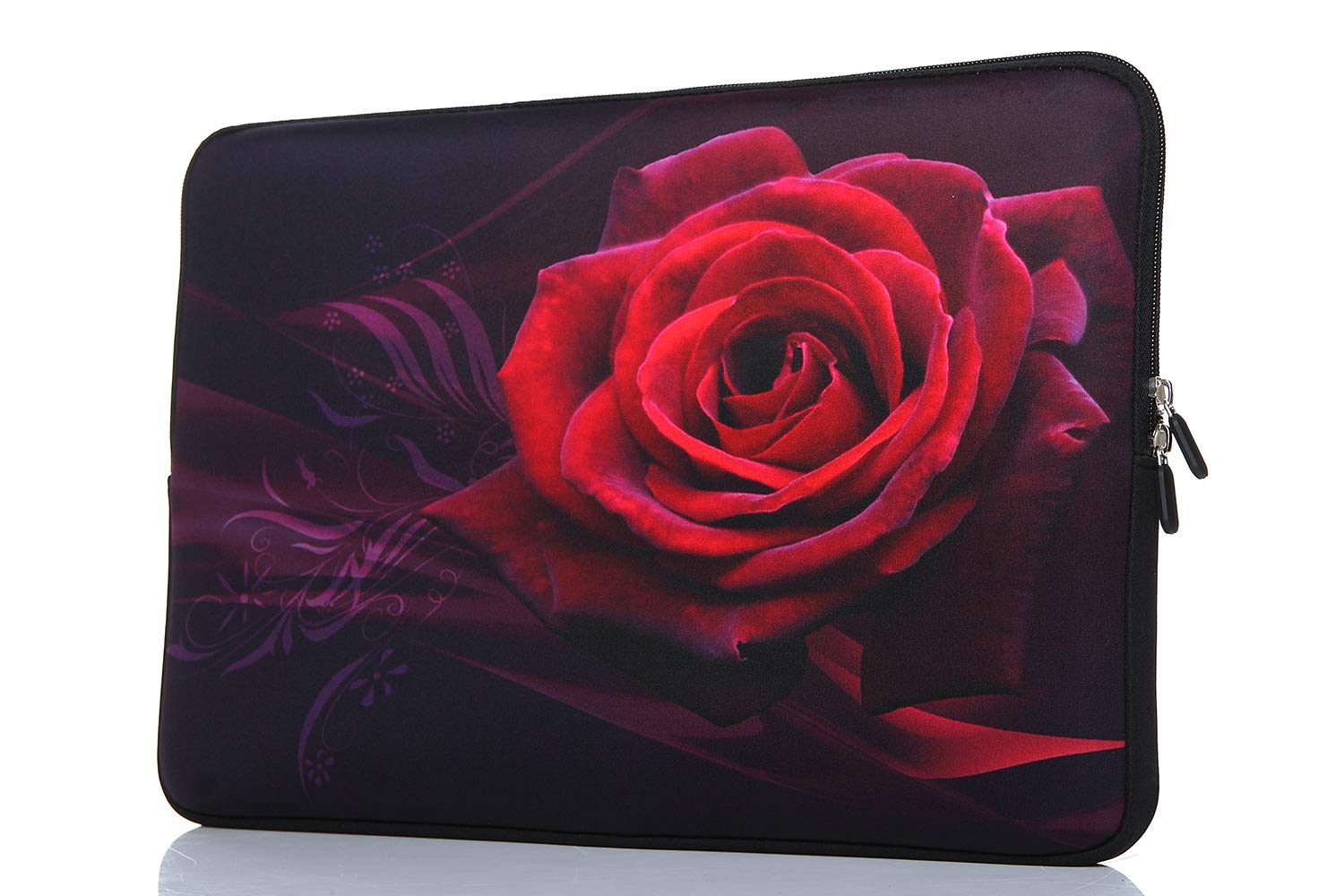 15-15.6 Inch Neoprene Laptop Sleeve Case with Handle - Compatible with MacBook Pro, MacBook Air, HP, Dell, Lenovo, ThinkPad, Asus, Acer - Rose Red - Perfect for Work, School & Travel Protection