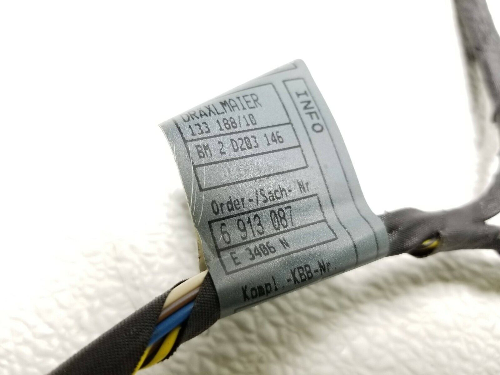 BMW E46 Rear Left Driver Side Door Wire Harness OEM Replacement - Compatible with 01 02 03 04 05 Models - Perfect for Electrical Repairs & DIY Car Maintenance