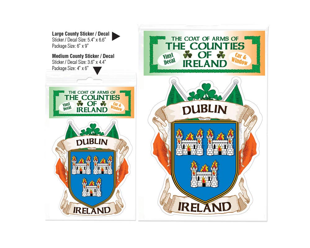 Dublin County Ireland Irish Car Bumper Sticker Decal - Waterproof Vinyl Decal for Cars, Trucks, Laptops - Show Your Irish Pride on St. Patrick's Day & Travel