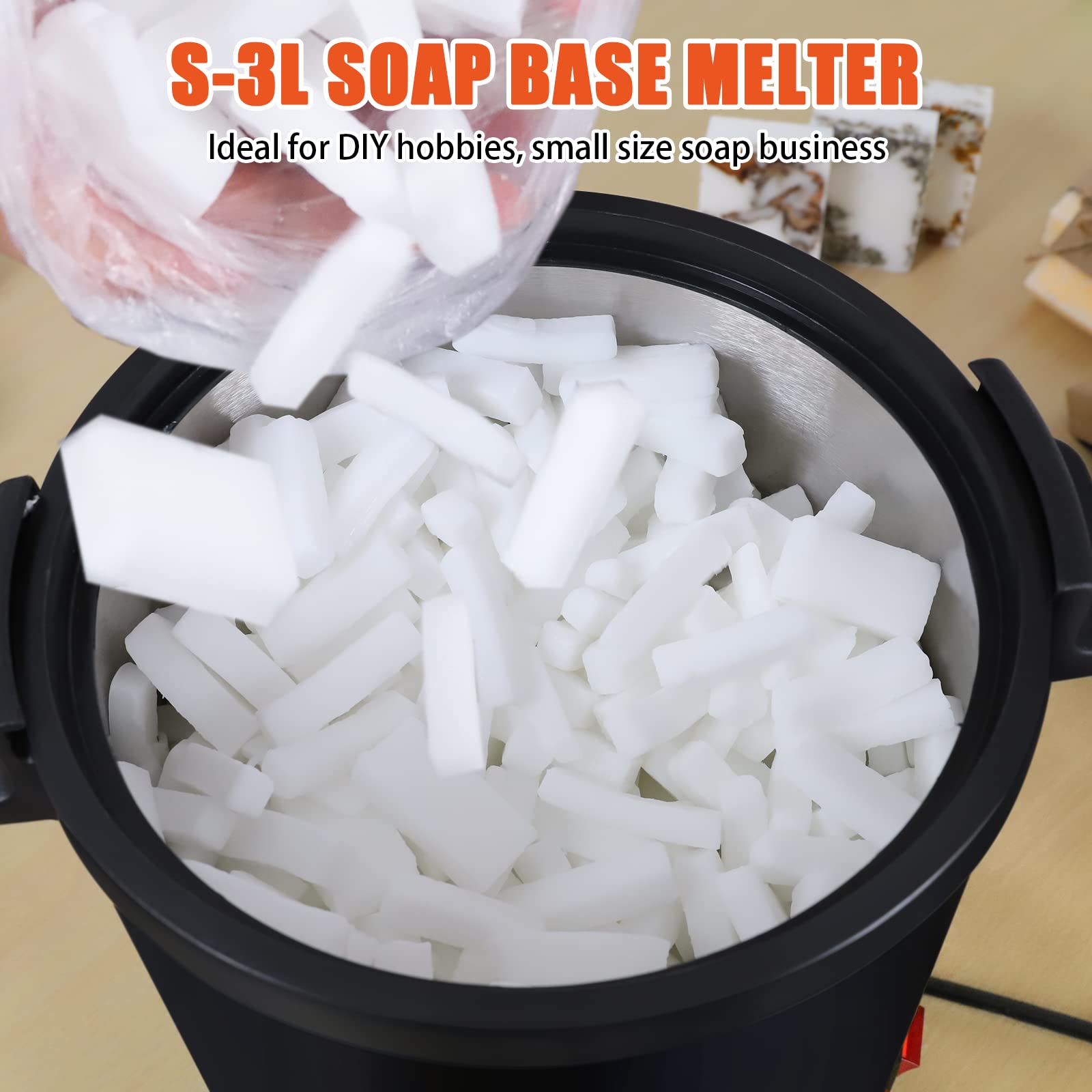 6Lbs Fast Melt Soap Base Melter with Temperature Control - DIY Soap Making Kit for Homemade Business, Quick Pour Spout & Easy Clean | Perfect for Crafters, Small Businesses & Handmade Soap Production