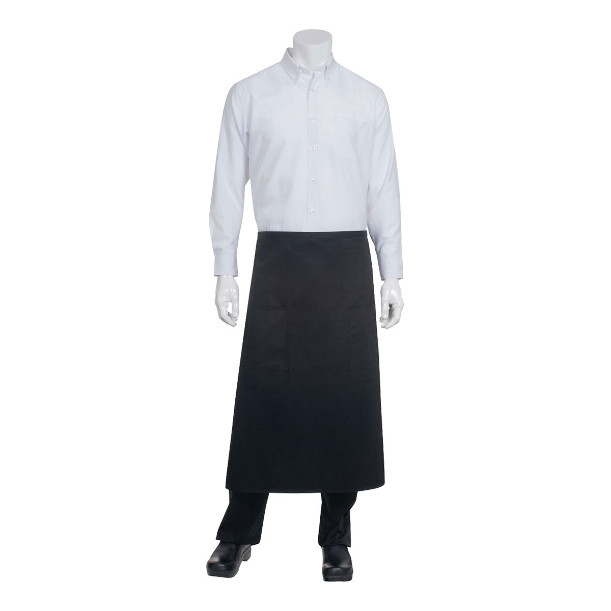 Chef Works 122A 2 Pocket Bistro Apron - Black - Premium Restaurant Quality Apron for Cooking, Baking & Grilling - Ideal for Chefs, Home Cooks & BBQ Enthusiasts