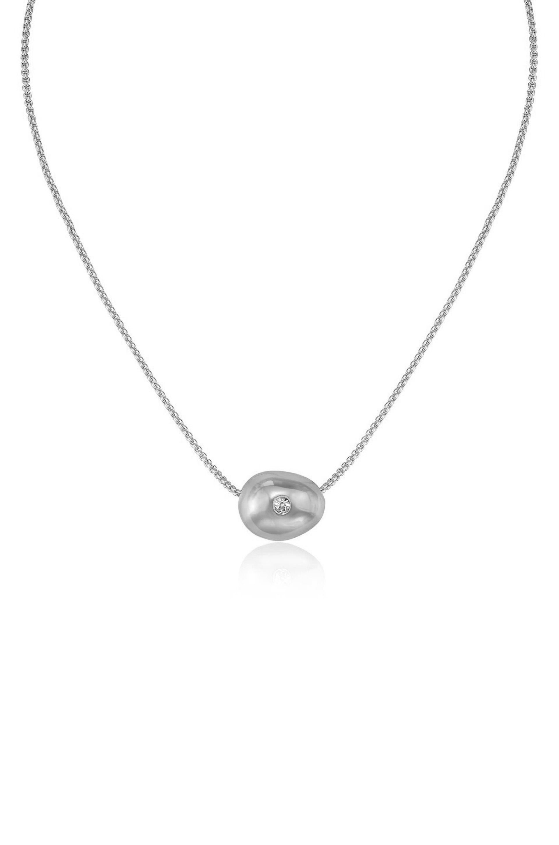 Crystal Dot Pebble Pendant Necklace - Elegant Dainty Jewelry for Women, Gift for Her | Perfect for Everyday Wear, Date Night & Special Occasions