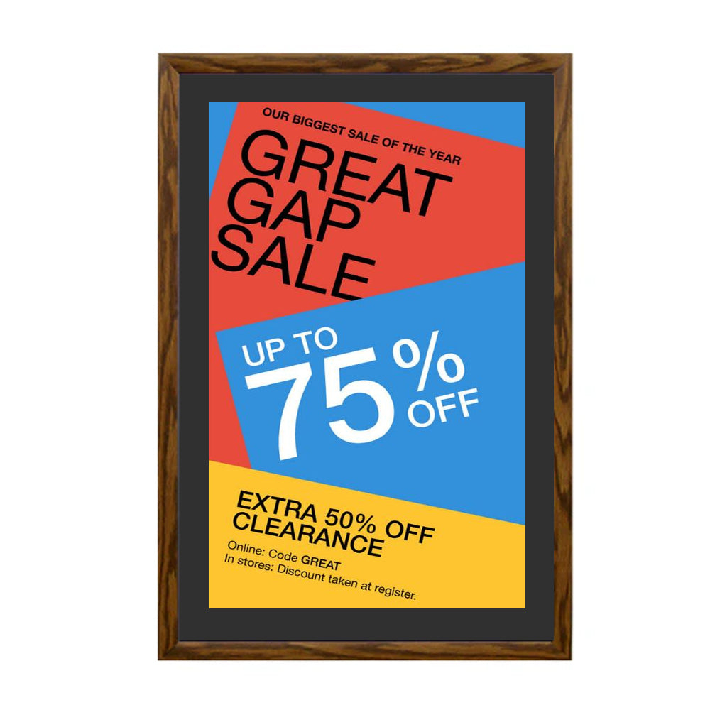 12x20 Designer Wood Snap Frames for Posters - 4 Wide Matboard Display - Perfect for Home Decor, Offices & Art Galleries