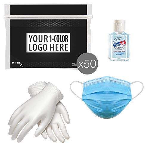 Go2Kits Custom PPE Kit for Daily Personal Protection - 50 Pack (PPE100 Black) | Essential Safety Gear for Healthcare Workers, First Responders & Office Use