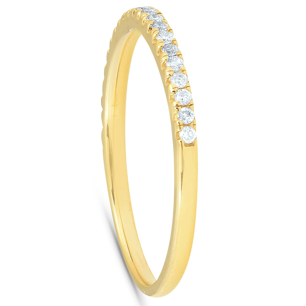 10K Yellow Gold Diamond Wedding Ring for Women - Stackable Band, Perfect for Bridal Jewelry, Anniversary Gifts & Everyday Elegance