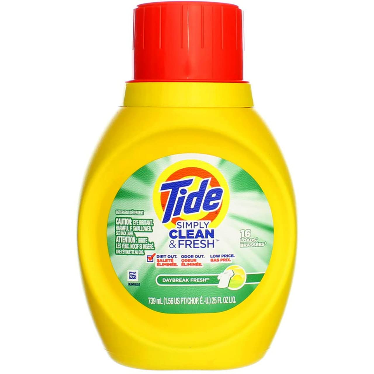 Tide Simply Clean and Fresh Daybreak Fresh Scent Liquid Laundry Detergent, 25 Fl Oz (Pack of 6) - Gentle on Clothes, Ideal for Everyday Laundry & Stain Removal - Perfect for Families, College Dorms & Travel Use