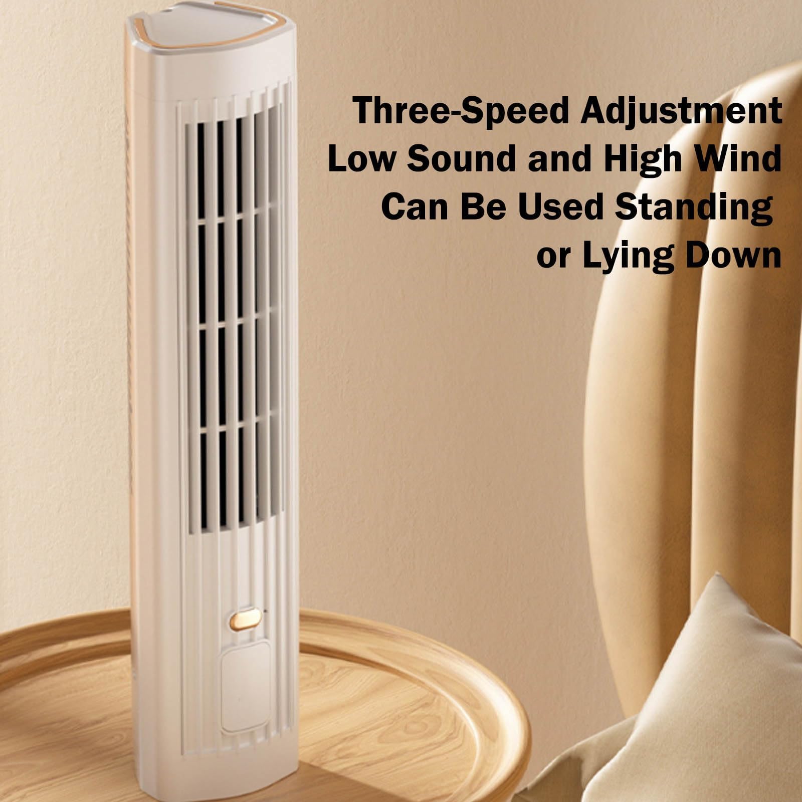 Sherum Cooling Ace 5.0 Portable Air Conditioner - Quiet 3-Speed Cooling Fan for Bedroom & Office - Compact Personal AC Unit with Energy Efficient Cooling Technology - Perfect for Home, Dorm, Desk, and Workspace Use (2 Pack, Khaki)