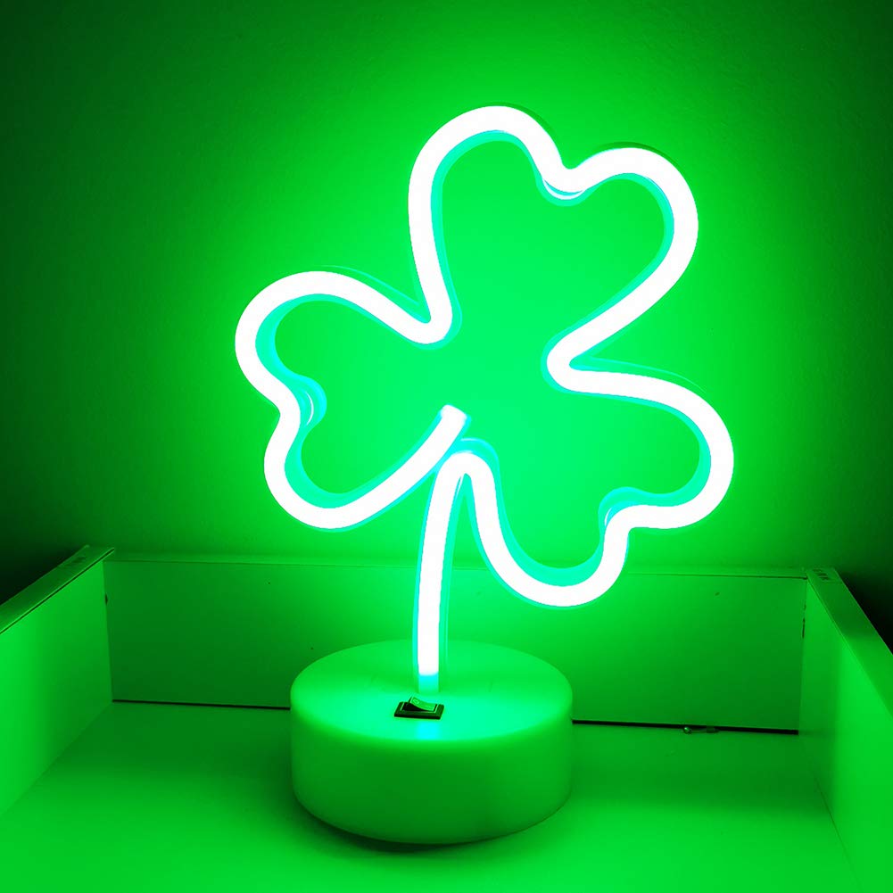 Clover LED Neon Sign - Vibrant Night Light & Art Decor for Home, Party, Living Room | Perfect for Wall Decor, Tabletop Lighting & Bedroom Ambiance