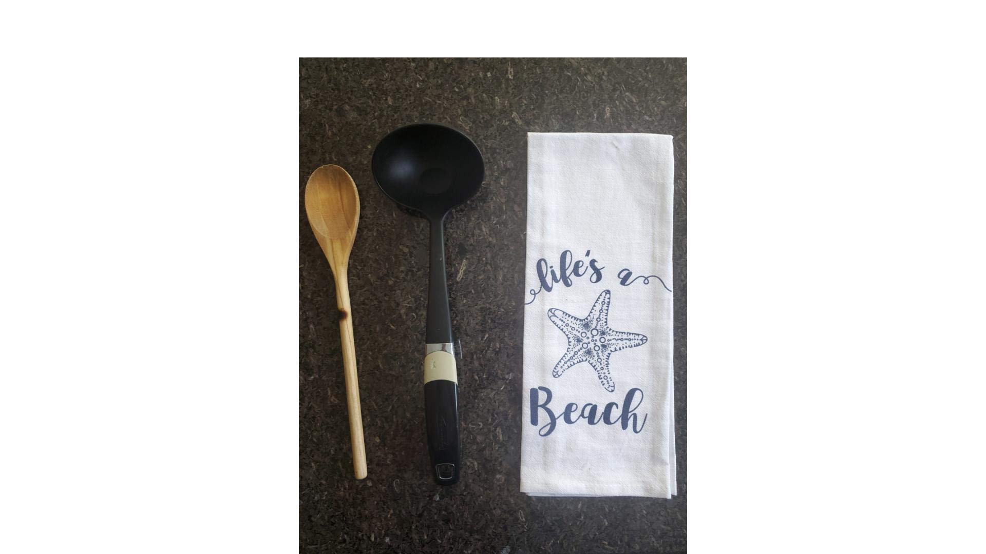 Coastal Decor Printed Kitchen Towels Set of 5 - Absorbent & Stylish Dish Towels for Farmhouse, Beach House & Modern Kitchens