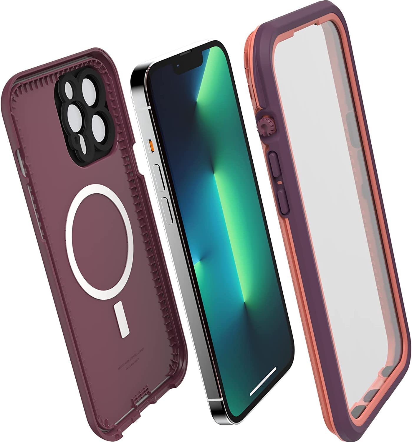 LifeProof FRĒ Series Waterproof Case with MagSafe for iPhone 13 Pro Max | Shockproof & Drop Protection | Includes Cleaning Cloth | Non-Retail Packaging | Resourceful Purple (27-55079-4137-WC) | Perfect for Outdoor Adventures, Swimming & Extreme Sports