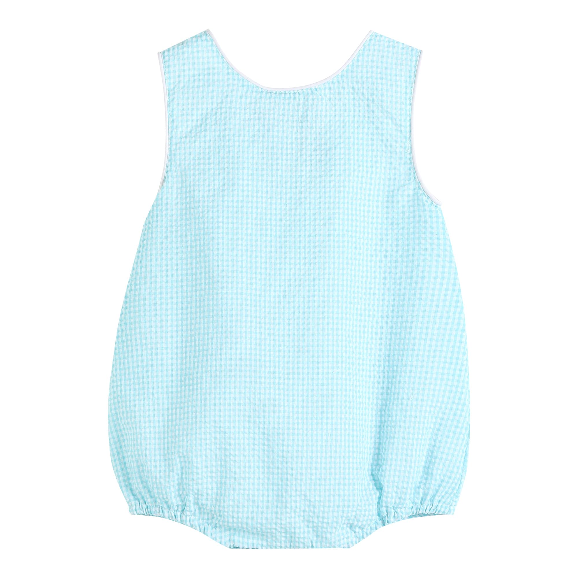 Lil Cactus Baby & Toddler Boys Girls Seersucker Gingham Bubble Romper One-Piece Outfit - Perfect for Summer Playdates & Photo Shoots