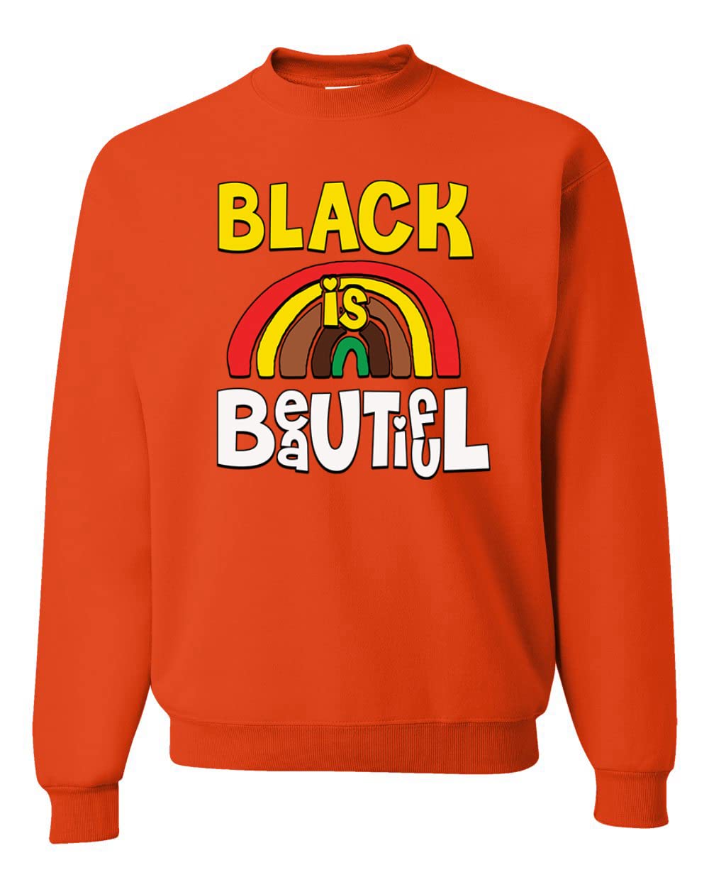 Wild Bobby Black is Beautiful Black Pride Unisex Graphic Crewneck Sweatshirt - Casual Streetwear for Men & Women - Perfect for Everyday Wear, Social Events & Black History Month