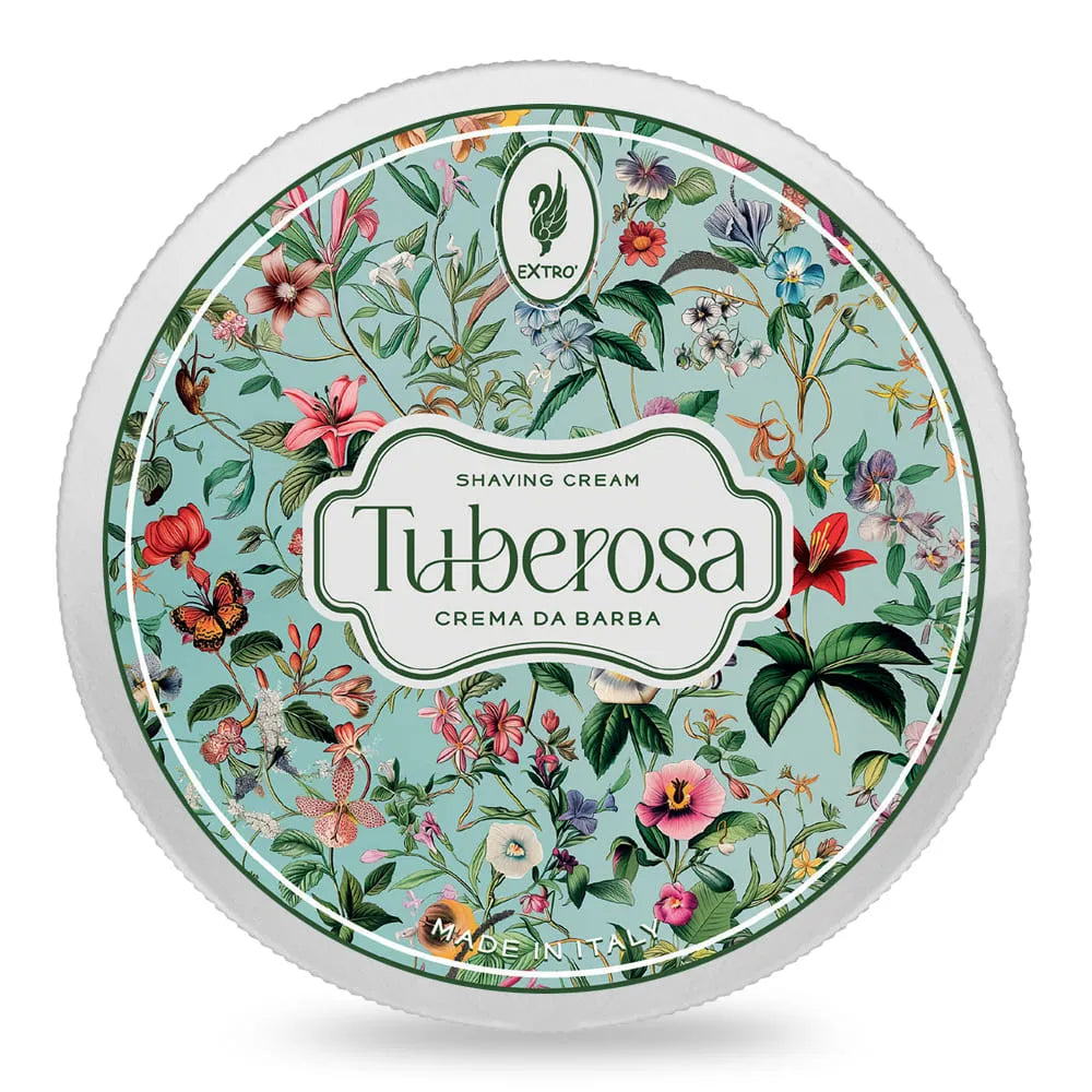 EXTRO’ COSMESI Shaving Soap for Men - Tuberosa Scented Shaving Cream for Sensitive Skin - Perfect for Daily Shaving Routine & Grooming Essentials
