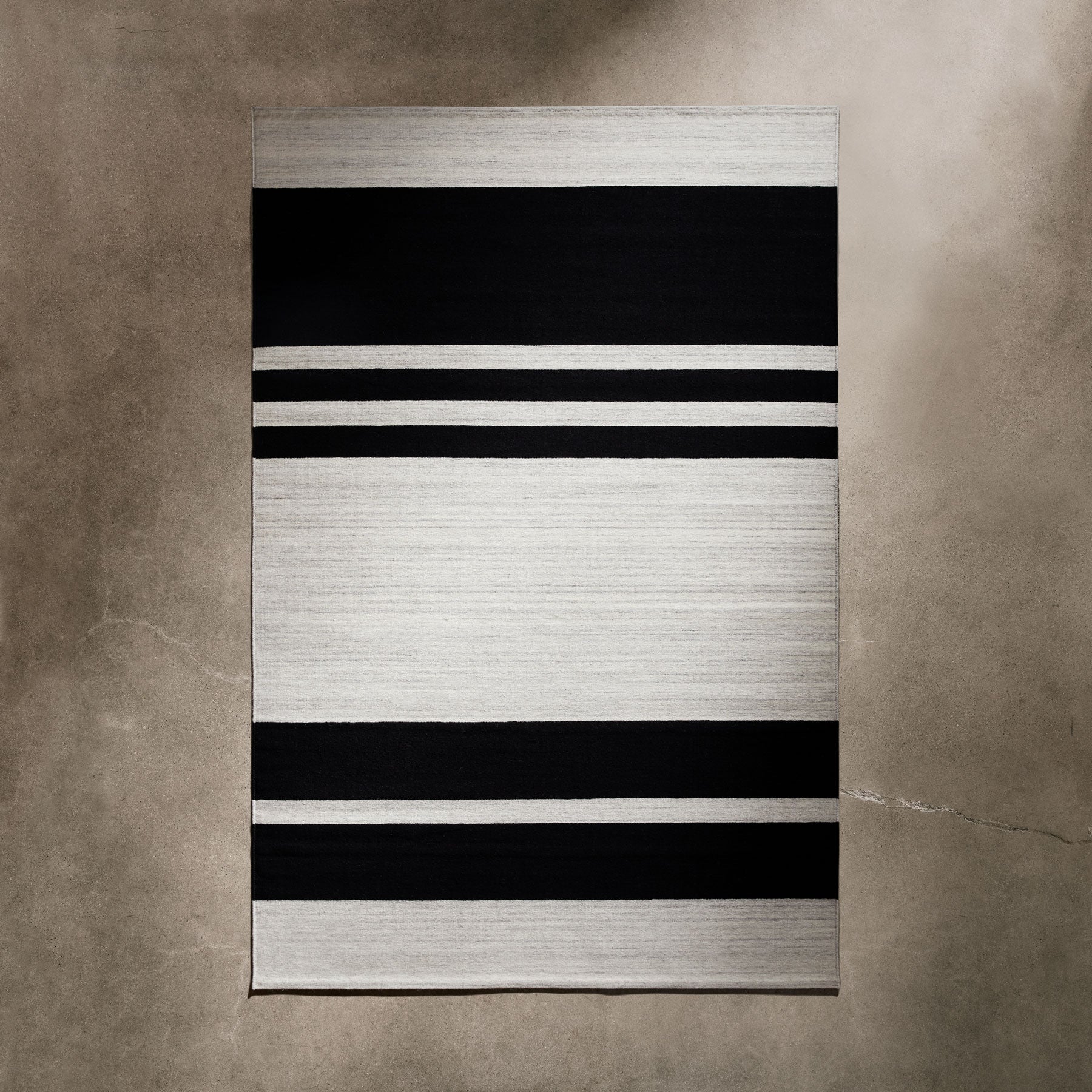 Multi Stripe Area Rug - Natural & Black Striped Modern Rug for Living Room, Bedroom & Home Decor - Soft & Durable Floor Carpet for Indoor Use