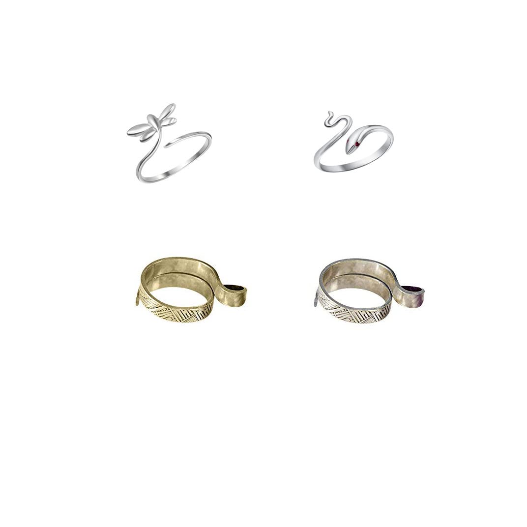Adjustable Finger Knitting Ring Set - 4pcs Crochet Loop Rings for Faster & Easier Knitting, Yarn Crafting - Perfect for DIY Handmade Scarves, Hats, and Sweaters