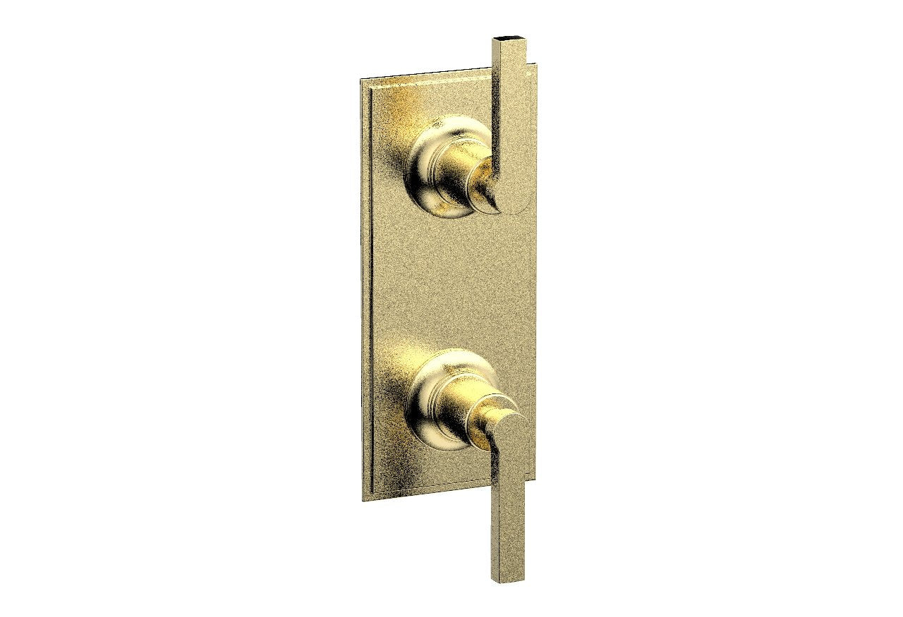 HEX MODERN Lever Handle Pair Trim Set for Thermostatic Shower Control with Volume Control & Diverter - Perfect for Bathroom Renovation & Modern Home Upgrade