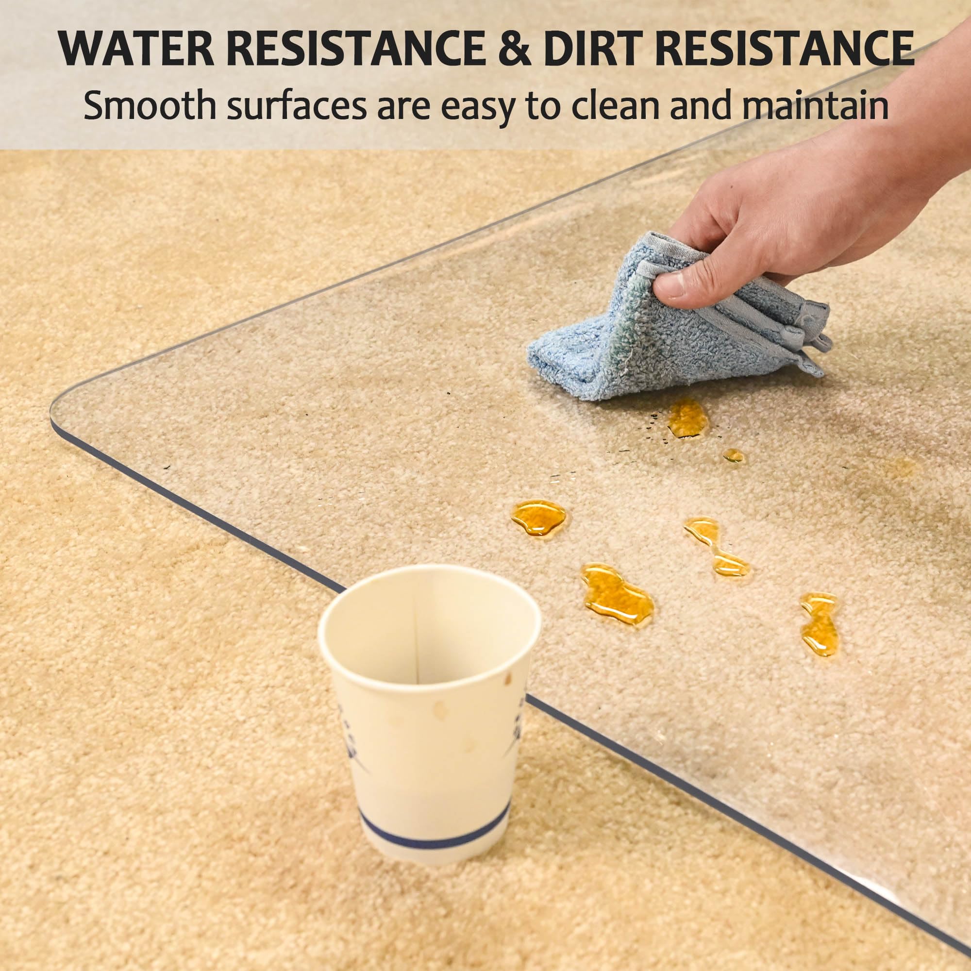 Premium Clear Office Chair Mat for Hardwood Floors & Carpets - 46