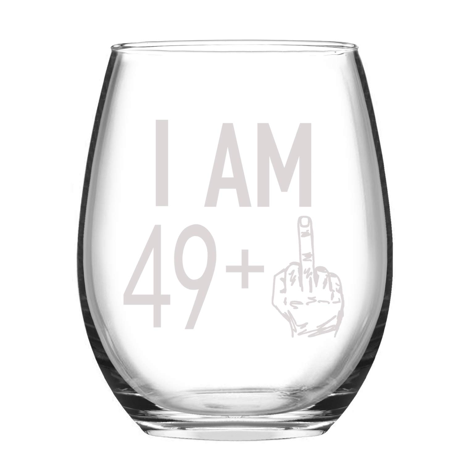 Livole 50th Birthday Gifts for Women & Men - 15oz Unbreakable Stemless Wine Glass with 49+ Fun Patterns, Unique Funny Wine Tumbler for Her, Best Friend Turning 50, Perfect for Birthday Parties & Decorations - Great for Celebrations, Anniversaries & Special Occasions