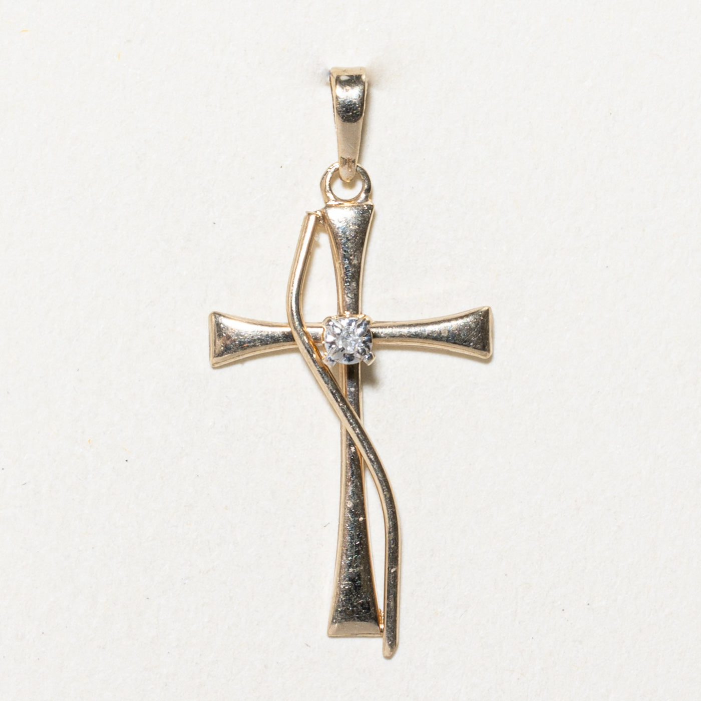 0.01ct Diamond Cross Pendant Necklace for Women - Elegant 14K Gold Religious Jewelry Gift for Baptism, Confirmation & Everyday Wear