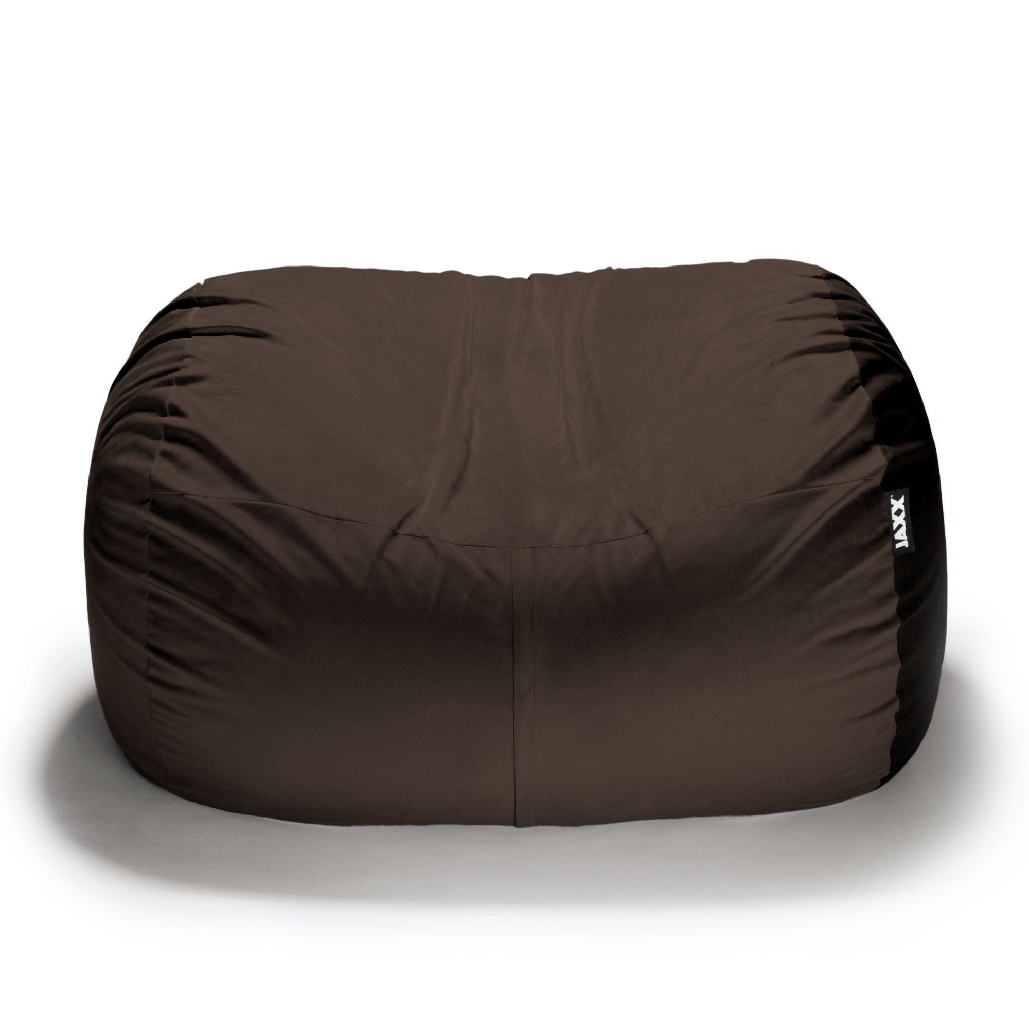 Jaxx Lounger 5.5 Foot Giant Bean Bag Chair - Soft Velvet Twill Fabric, Brown - Perfect for Living Room, Bedroom, Game Room & Dorm Relaxation