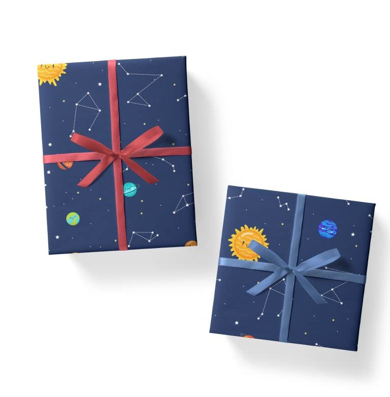 10-Pack Space-Themed Gift Wrapping Paper - 12x18 Inch - Multiverse Design - Perfect for Birthday, Christmas & Sci-Fi Party Decorations