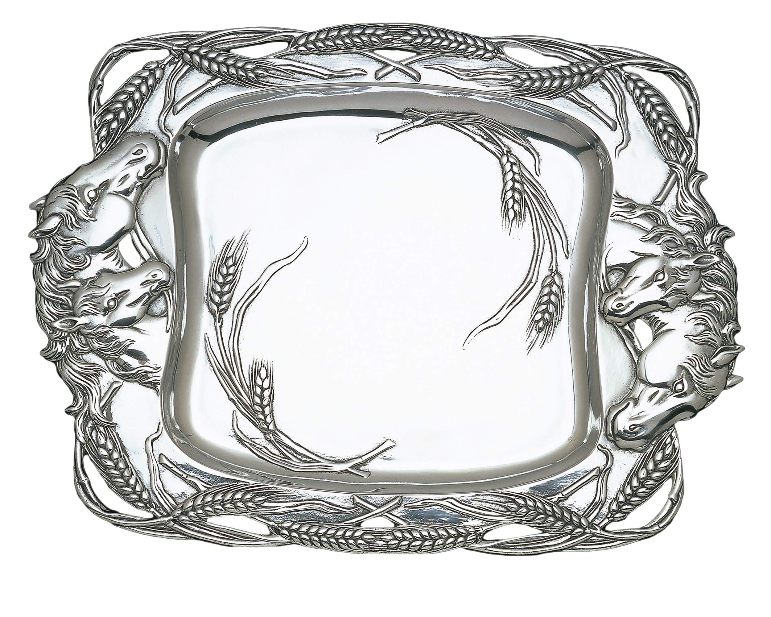Arthur Court Designs Aluminum Horse Serving Tray - 18.5