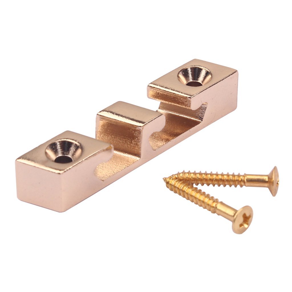 MTGJFDDFO 3-String Bass Guitar Roller String Guide Trees - Gold Retainer Replacement for Smooth Tuning & Playability - Perfect for Live Performances & Studio Recording