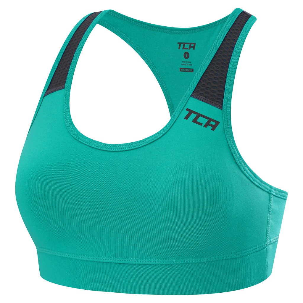TCA Women's Hex Sports Bra Crop Top with Removable Pads - High Support Workout, Yoga & Running Activewear for Gym Fitness