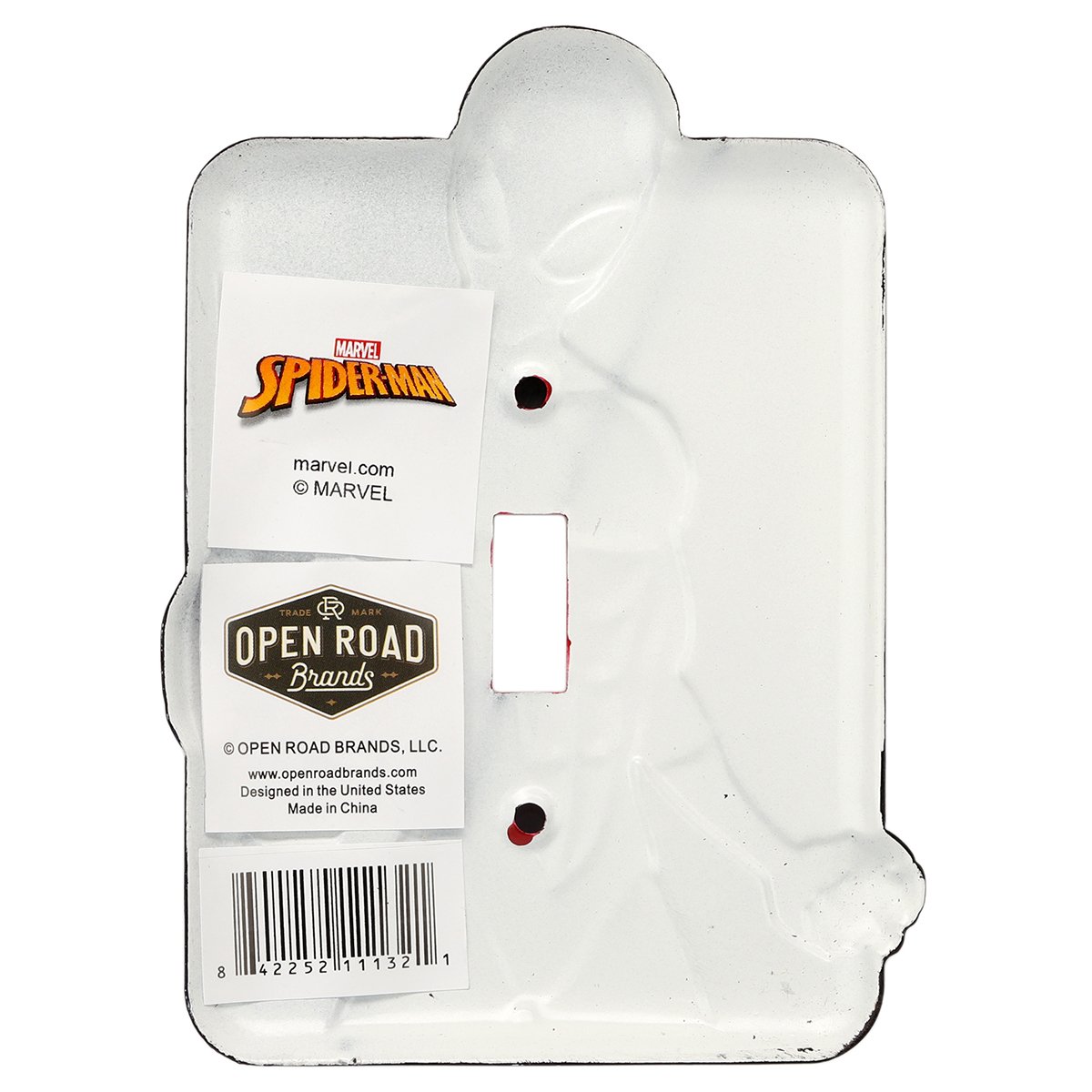 Marvel Spider-Man Embossed Metal Light Switch Cover - Superhero Home Decor for Bedroom, Man Cave, Kids Room & Office - Easy DIY Installation