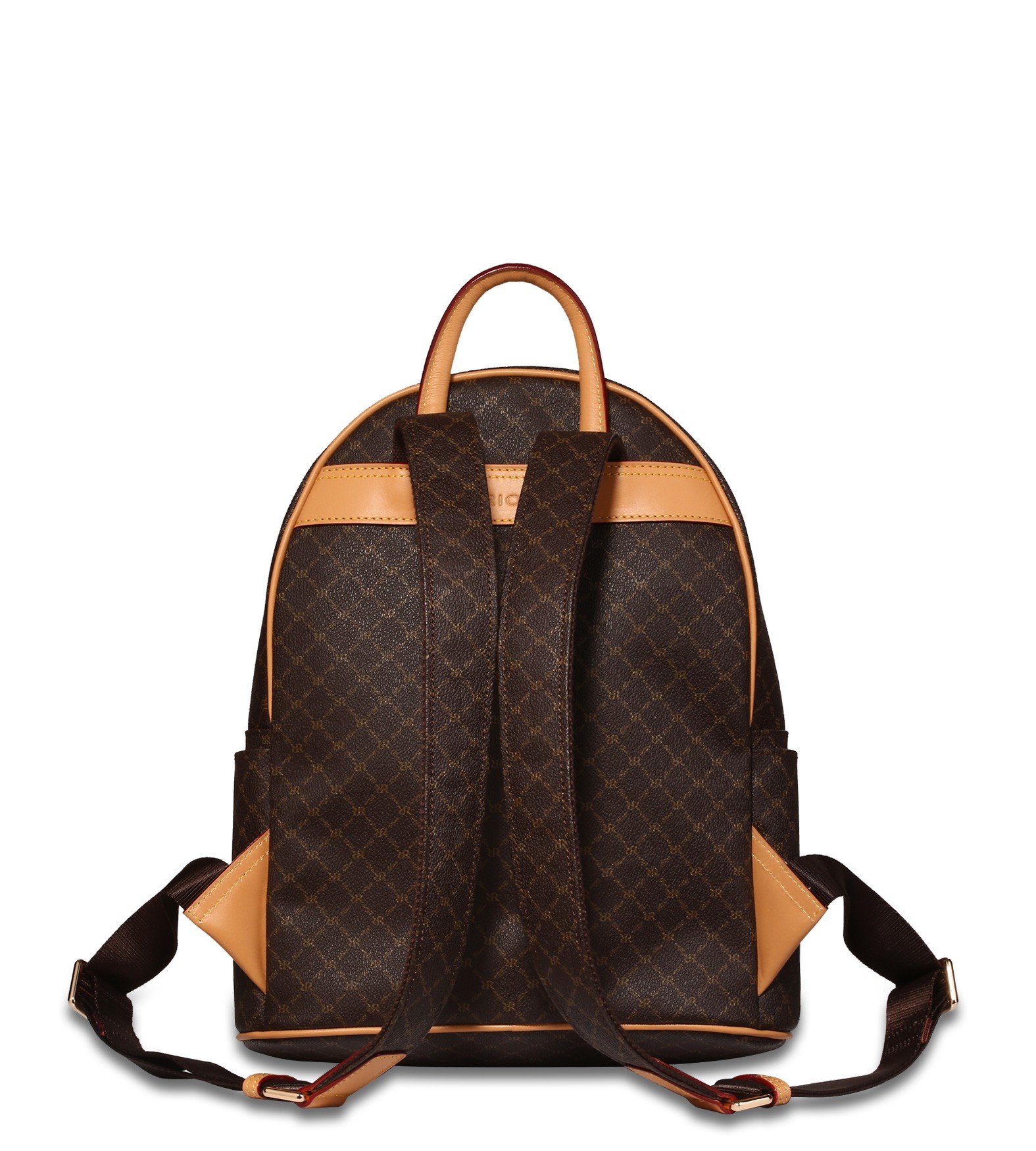 Rioni Round Dome Unisex Travel Backpack - Signature Brown Daypack for Hiking, Commuting & Outdoor Adventures