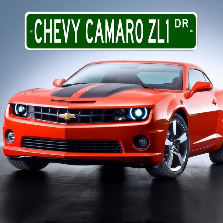 Chevy Camaro ZL1 Street Sign - Authentic GM Licensed Metal Garage Wall Decor (4x18 Inches) - Perfect for Man Cave, Auto Shop & Car Enthusiast Gift