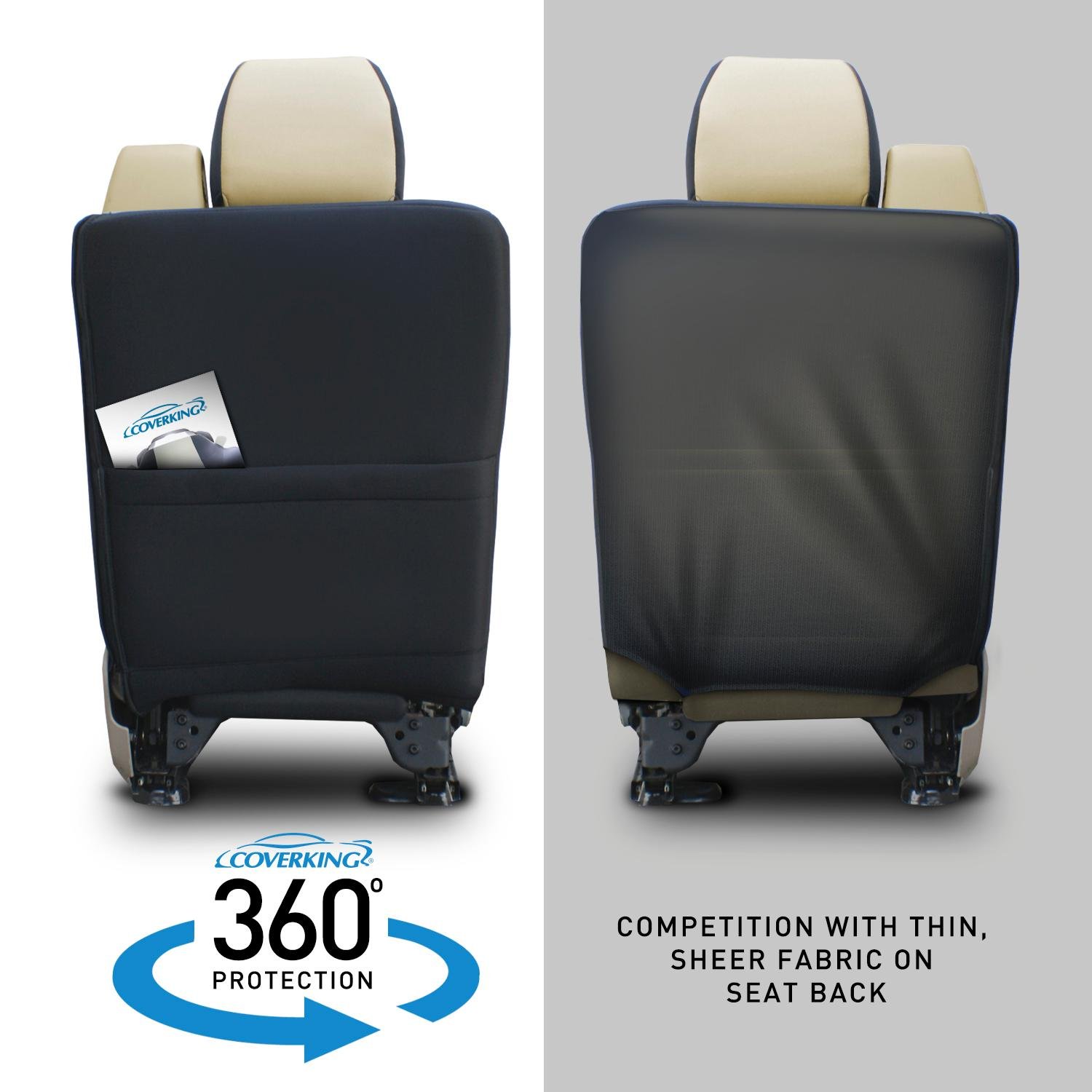 Custom Fit Coverking Rear 60/40 Bench Seat Cover for Toyota Sienna - Premium Neosupreme Fabric (Black) | Perfect for Family Road Trips & Pet Protection