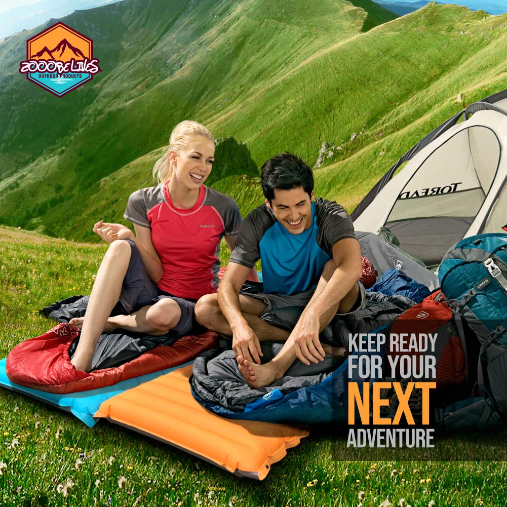 ZOOOBELIVES Extra Thick Inflatable Sleeping Pad with Built-in Pump - Ultra Comfortable Camping Air Mattress for Backpacking, Hiking & Car Travel | Lightweight & Compact Design | Perfect for Outdoor Adventures, Beach Trips & Guest Bedding (Airlive2000)