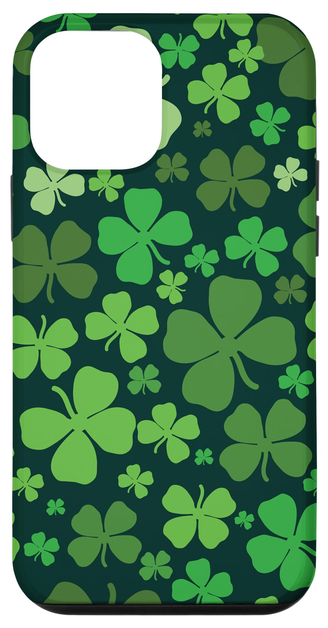 iPhone 12 Mini Phone Case - Green Shamrock Pattern for St. Patrick's Day | Protective Cover for Everyday Use & Holiday Celebrations