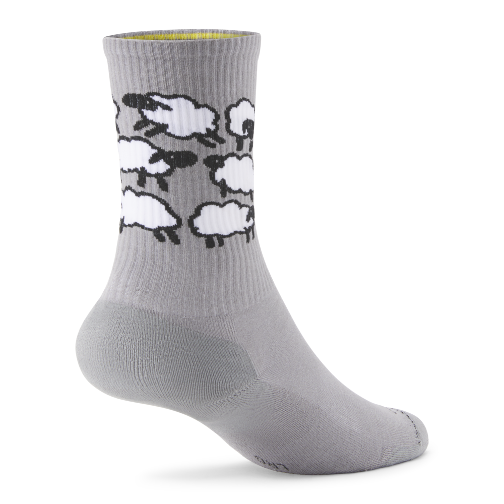 Anytime Crew Socks - Medium Grey/Blizzard (Natural Black) - Soft Sheep Wool Socks for Men & Women - Perfect for Hiking, Running & Everyday Comfort