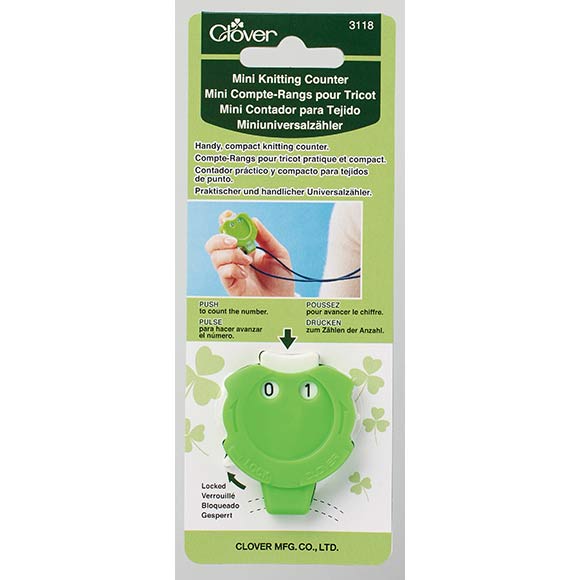 Clover Mini Knitting Counter - Handy Stitch & Row Counter for Knitting & Crochet - Perfect for Yarn Crafts, DIY Projects & Gift Making