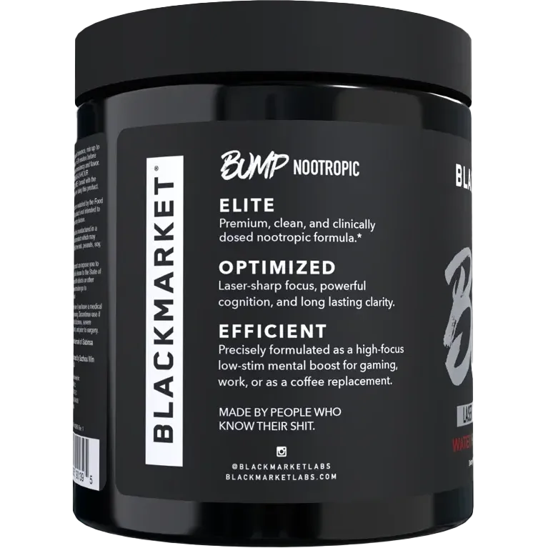 BlackMarket BUMP Laser Focus Nootropic Supplement - Enhance Mental Clarity & Concentration for Work, Study & Gaming - Premium Brain Booster for Professionals & Students