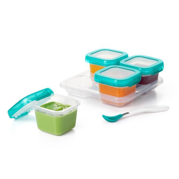 Oxo Tot Baby Blocks Freezer Storage Containers (6 oz) - BPA-Free Food Containers for Baby Puree, Breast Milk & Snacks - Perfect for Daycare, Travel & Meal Prep