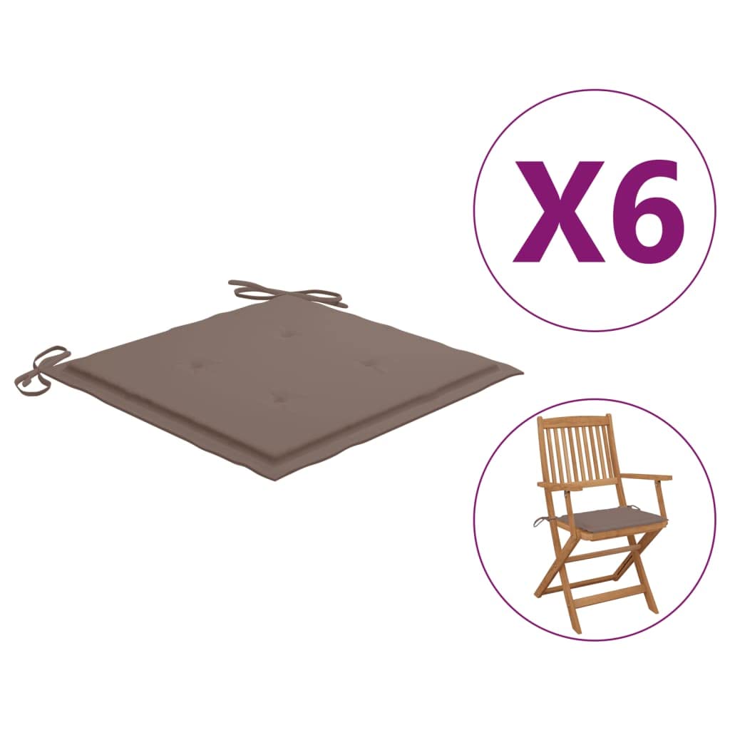 6-Piece Garden Chair Cushions Set with Ties - 15.7
