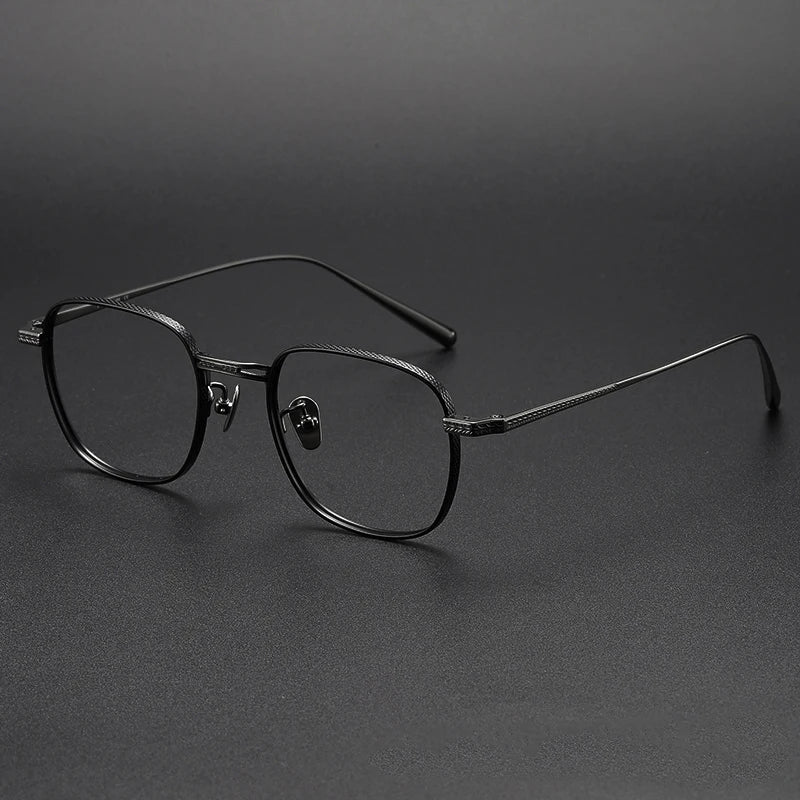 Stylish Black Titanium Square Eyeglasses for Women - Lightweight & Durable Full Rim Frames - Perfect for Work, Reading & Everyday Fashion