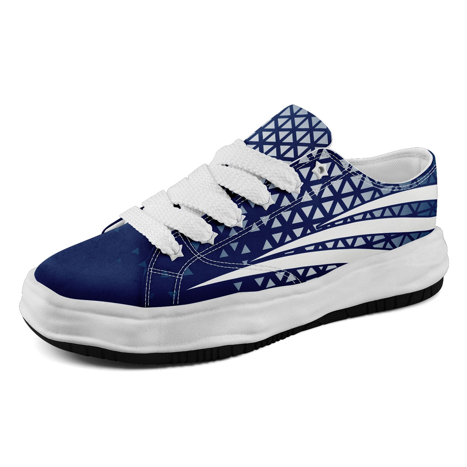 Custom Blue & White Indiana Shoes - Personalized Sneakers for Men & Women (Style FN038 D023003, Size 14) - Perfect for Sports, Casual Wear & Gift Giving