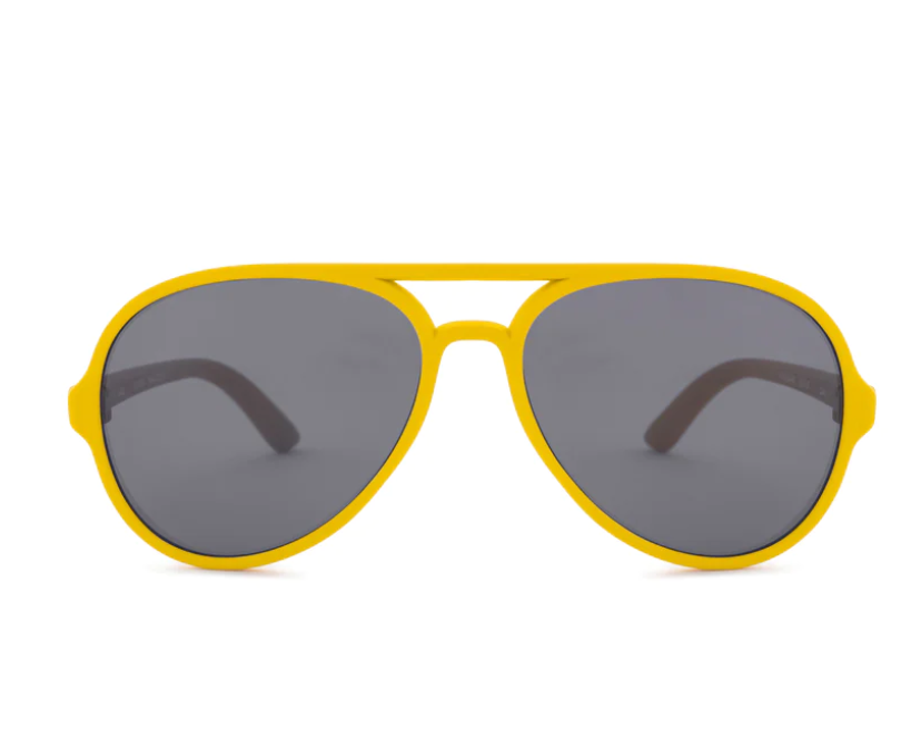 HK Sunglasses - Stylish Aviator Sunglasses for Kids (0-2 Years) - Mustard Color - UV Protection - Perfect for Outdoor Play, Beach & Summer Activities