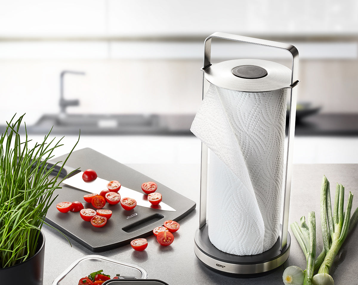 Smartline Wall Mounted Kitchen Paper Towel Holder - Durable Stainless Steel Roll Dispenser for Kitchen, Bathroom, or Office Use