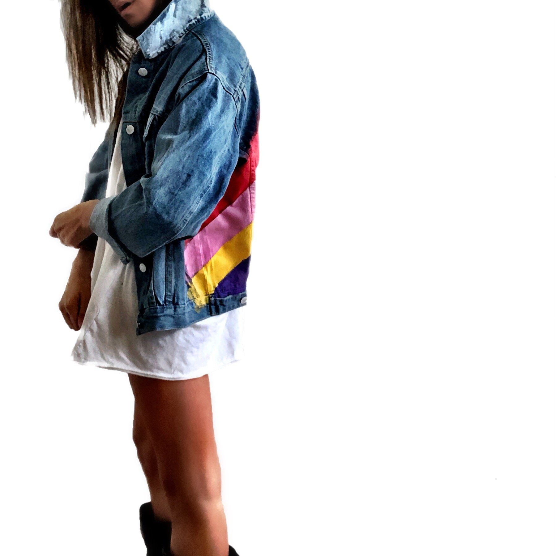 BRAVE IT Denim Jacket for Women & Men - Stylish Vintage Distressed Denim Coat - Perfect for Casual Outfits, Streetwear & Layering